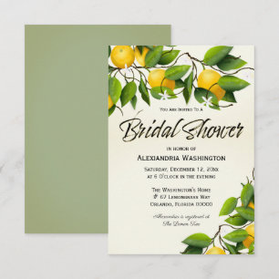 Invitation Moderne Vintage Citron Fruit   Baby Shower de Mari
