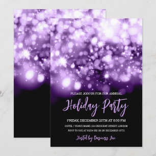 Invitation Moderne violet lumières Corporate Fête