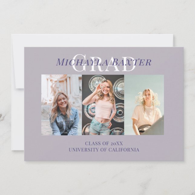 Invitation    ModernGraduation Party Collage photo (Devant)