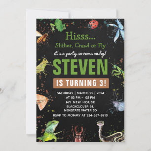 Invitation modifiable de nuit pour reptile et inse