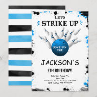 Invitation modifiable de quille bleue