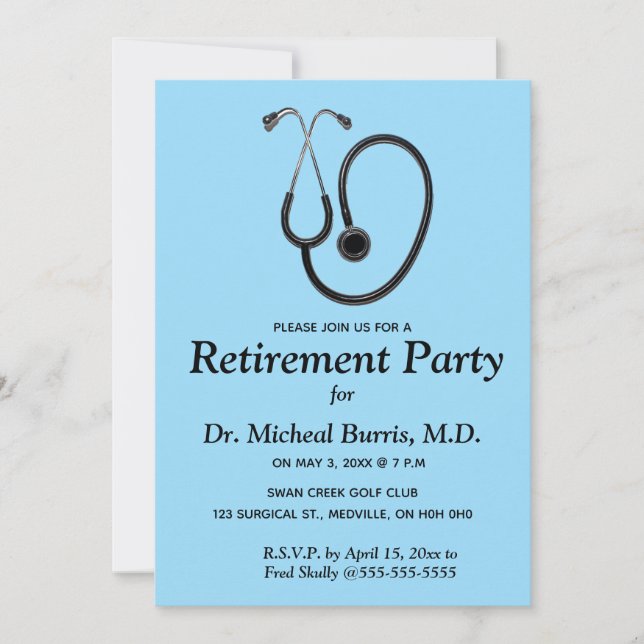 Invitation modifiable de stéthoscope de profession (Devant)