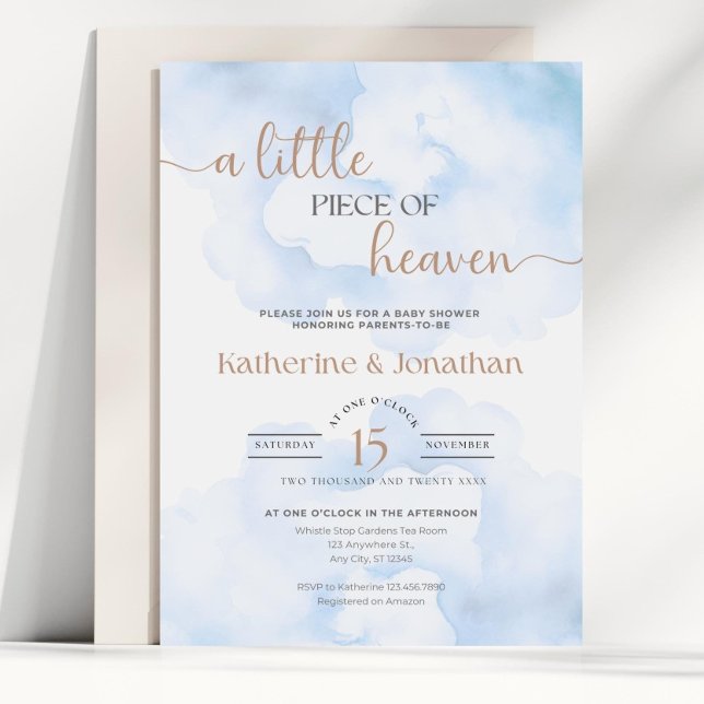 Invitation modifiable pour Baby Shower "Little Pie (Créateur téléchargé)