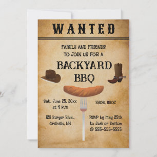 Invitation modifiable pour BBQ de style western da