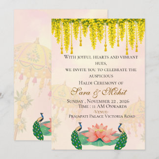 Invitation modifiable pour la cérémonie Haldi de m