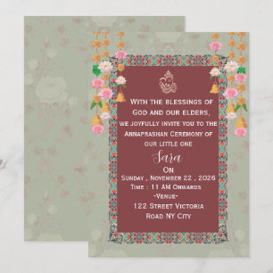 Invitation modifiable pour la cérémonie indienne d