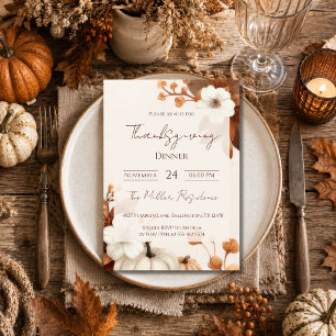 Invitation modifiable pour le dîner de Thanksgivin