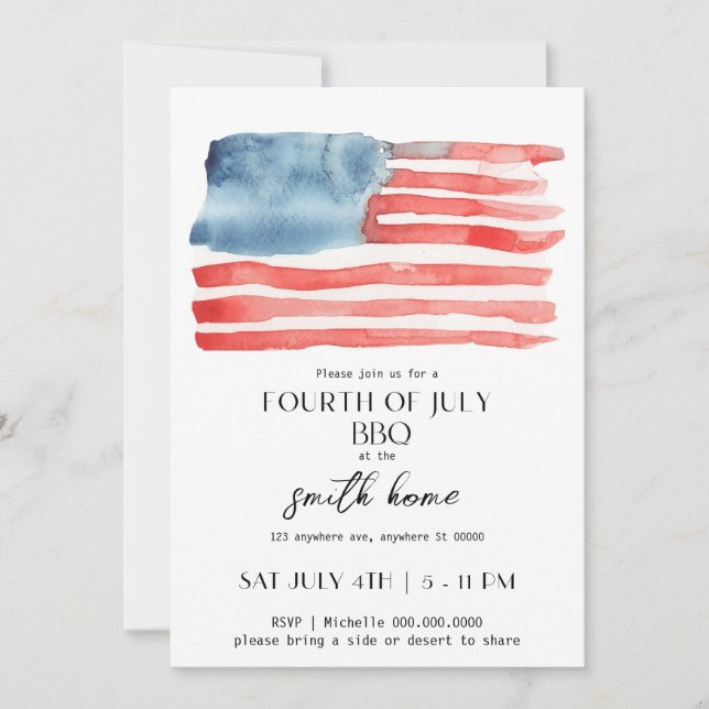 Invitation modifiable pour un pique-nique du Jour  (Devant)