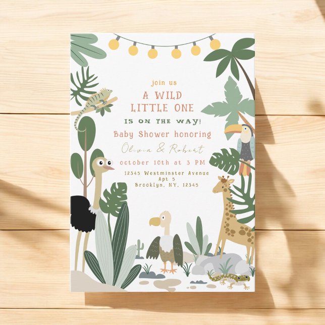 Invitation modifiable pour une Baby Shower Jungle  (Créateur téléchargé)
