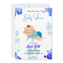 Invitation modifiable pour une Baby Shower pour bé