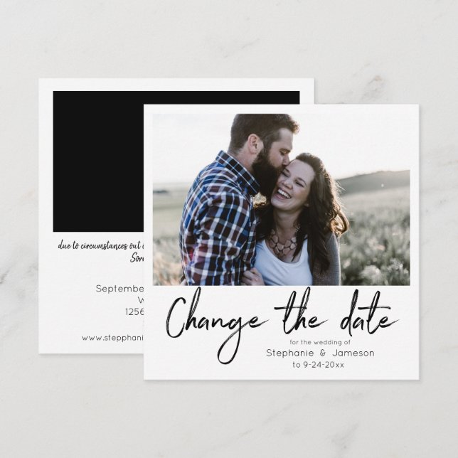 Invitation Modifier la date de la typographie instantanée dét (Devant / Derrière)