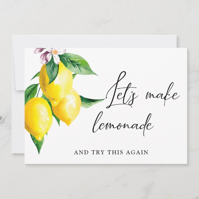 Invitation Modifier le Mariage reporté Date Lemons Greenery (Devant)