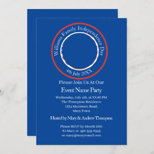 Invitation Modifier tout texte USA Flag Independence Day 4 ju