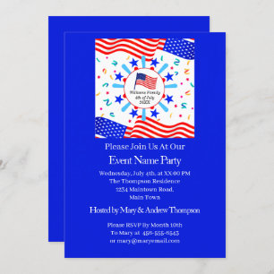 Invitation Modifier un texte USA Flag Independence Day Nation