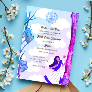 Invitation Moitié Saree Ritu Kala Samskara Papillon