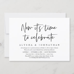 Invitation Moment de célébration, fête d'élopement de mariage