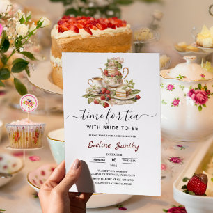 Invitation Moment élégant pour la fête prénuptiale Tea Party