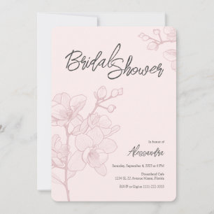 Invitation Moments d'orchidée rose FÊTE DES MARIÉES MARIAGE