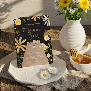 Invitation Momma Ours & Miel Doux Abeille Bébé Fille Douche
