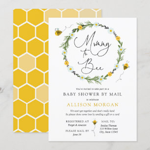 Invitation Mommy to Bee Baby shower par courriel