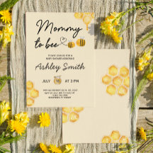Mommy To Bete Yellow Aquarelle Baby shower