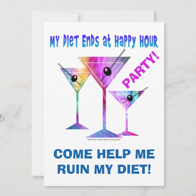 Invitation Mon alimentation se termine à Happy Hour! (Devant)