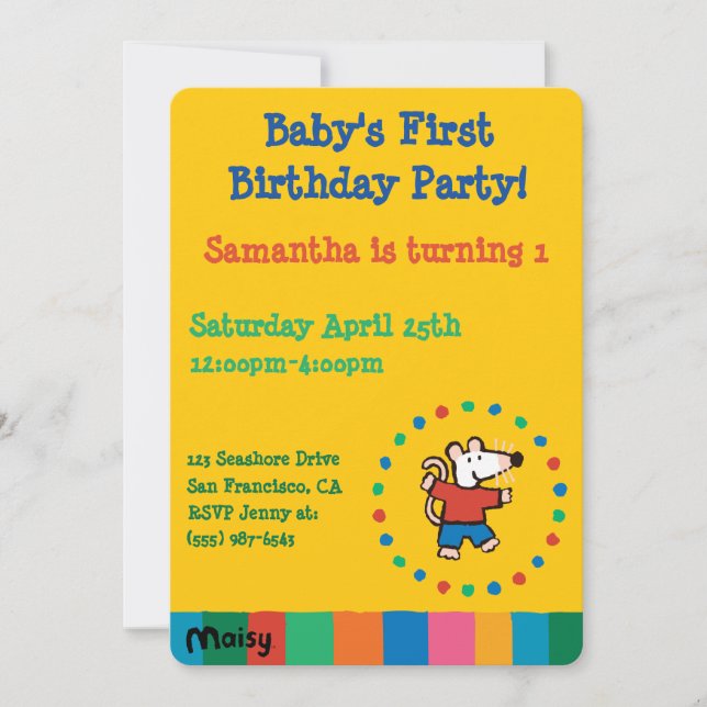 Invitation Mon ami Maisy Anniversaire (Devant)
