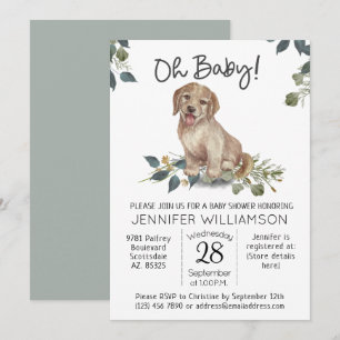 Invitation Mon bébé ! Baby shower chien mignon