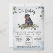 Mon bébé ! Baby shower de chien chiot Rottweiler