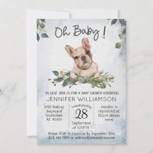 Invitation Mon bébé ! Baby shower français de Chien Chien Chi
