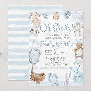 Invitation Mon bébé ! Baby shower garçon