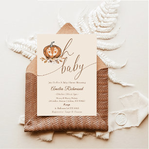 Invitation Mon bébé ! Citrouille automne Baby shower d'automn