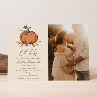 Invitation Mon bébé ! Citrouille d'automne Baby shower d'auto