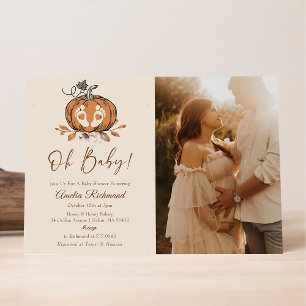 Invitation Mon bébé ! Citrouille d'automne Baby shower d'auto