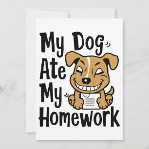 Invitation Mon chien a mangé mes devoirs
