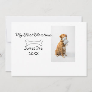 Invitation Mon premier animal de compagnie de Noël photo nom
