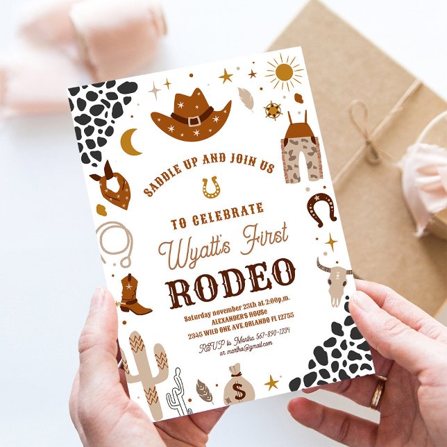 Invitation Mon Premier Rodéo Cowboy Ranch Southwestern Annive (Créateur téléchargé)