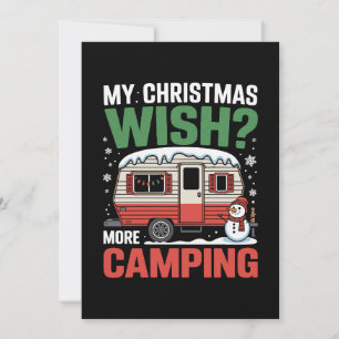 Invitation Mon vœu de Noël Plus de camping Caravane Bonhomme 