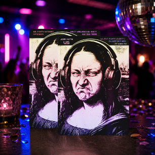 Invitation Mona Lisa Bass Face Amateurs de Musique Drôles DJs