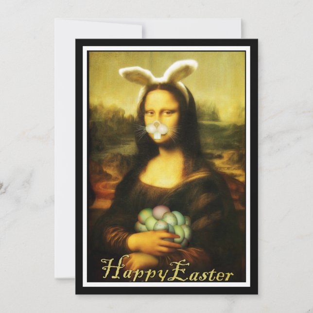 Invitation Mona Lisa, Le Lapin De Pâques (Devant)