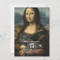 Mona Lisa tenant un élégant chat gris