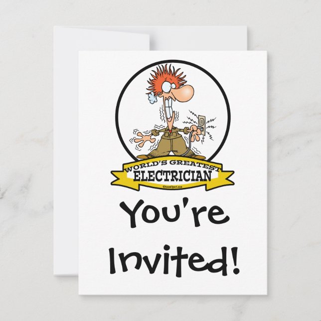 INVITATION MONDE LE PLUS GRAND CARTOON ÉLECTRIQUE HOMME (Devant)