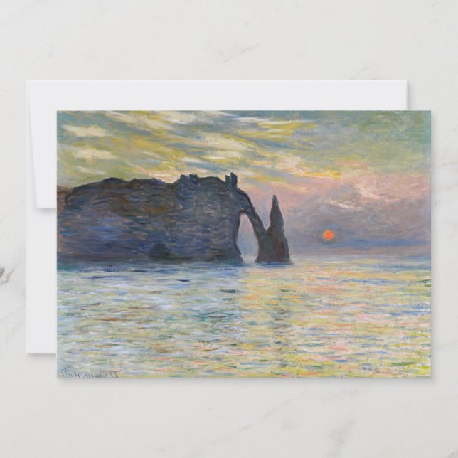 Invitation Monet - Le Manneport, Falaise à Etretat, coucher d (Devant)