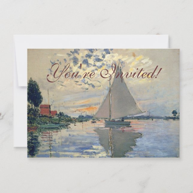 Invitation Monet Sailboat Français Impressionnisme Art classi (Devant)