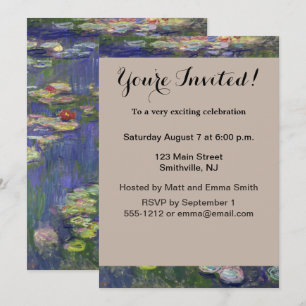 Invitation Monet Water Lilies Chef-d'oeuvre Peinture