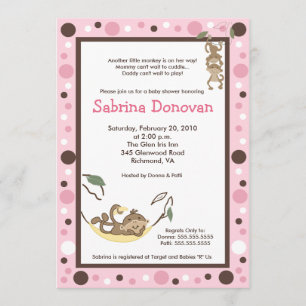 Invitation Monkey Business Mod baby shower tendance 5 x 7