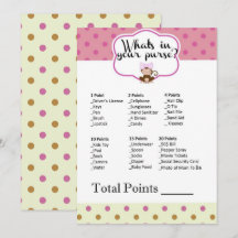 Monkey Girl Baby shower Ce qui est dans votre jeu