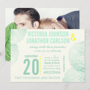 Invitation Monnaie et Jaune Succulent Mariage moderne