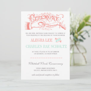 Invitation Monnaie et Pêche Vintage moderne Typographie Invit