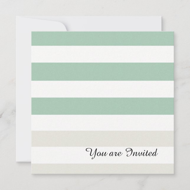 Invitation Monnaie, Pale et White Stripes Anniversaire (Devant)